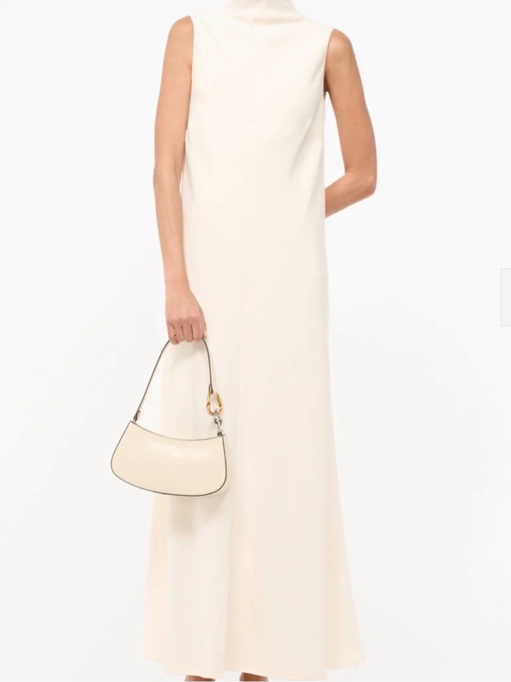 Staud Araya Sleeveless Ivory Maxi Dress